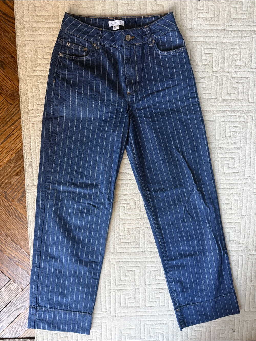 ALIGNE Blue Pinstripe Jeans